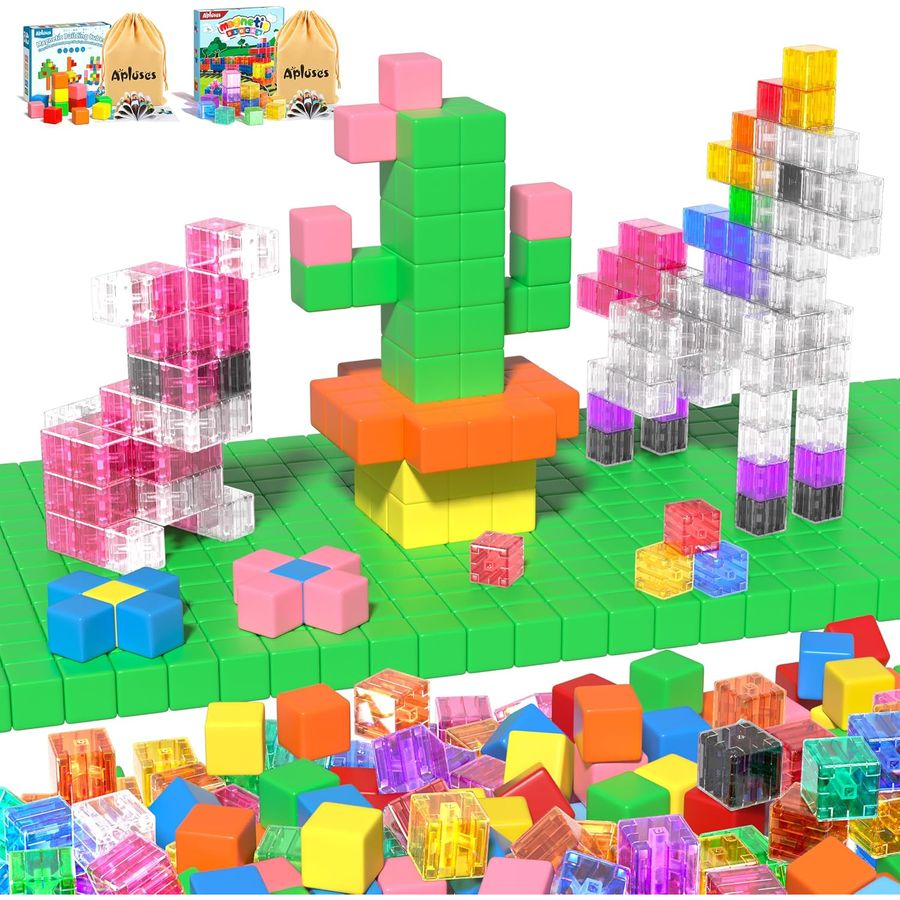 106-Piece Seventeen-Color Schoolhouse Bundle Apluses magnetic building blocks