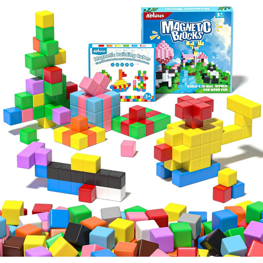 123-Piece Twelve-Color Library Bundle Apluses magnetic building blocks