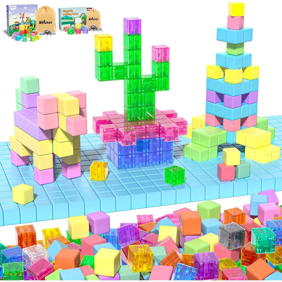 132-Piece Candy and Clear Combo Apluses magnetic building blocks