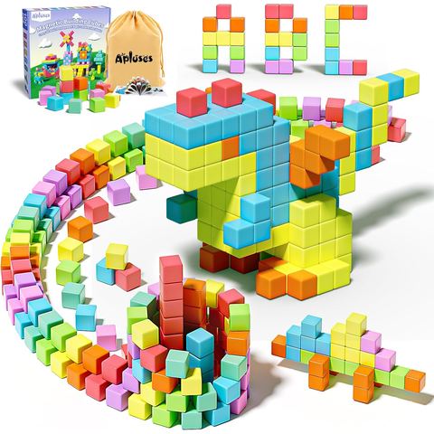 132-Piece Candy and Macaron Cube Bundle magnetic building blocks