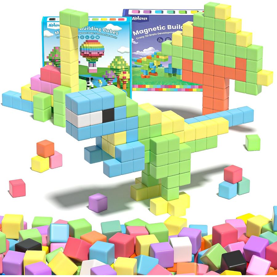 136-Piece Village Green Bundle with Bag Apluses magnetic building blocks