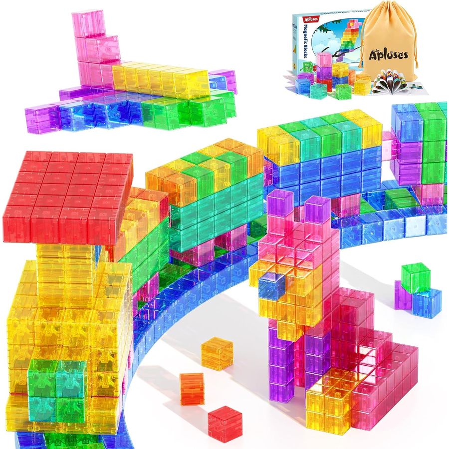 145-Piece Library Corner Bundle with Bag Apluses magnetic building blocks
