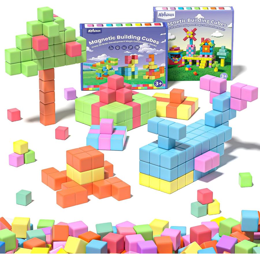 172-Piece Fairground Bundle with Activity Booklet Apluses magnetic building blocks