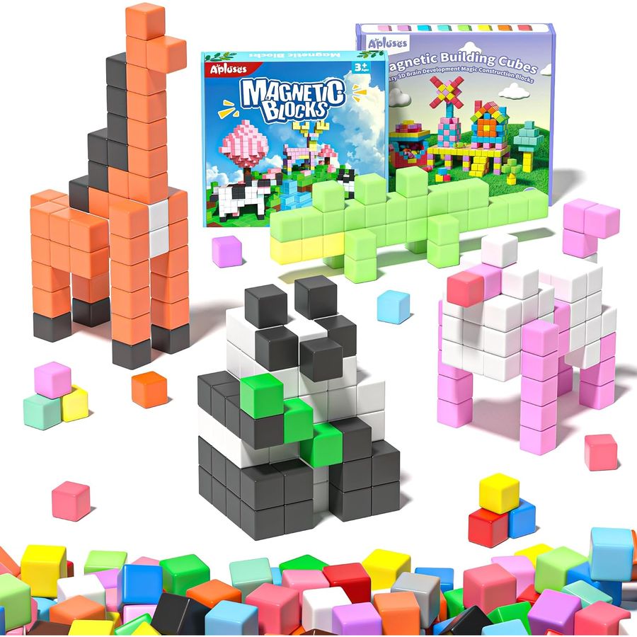 181-Piece Skyline Bundle with Storage Bag Apluses magnetic building blocks