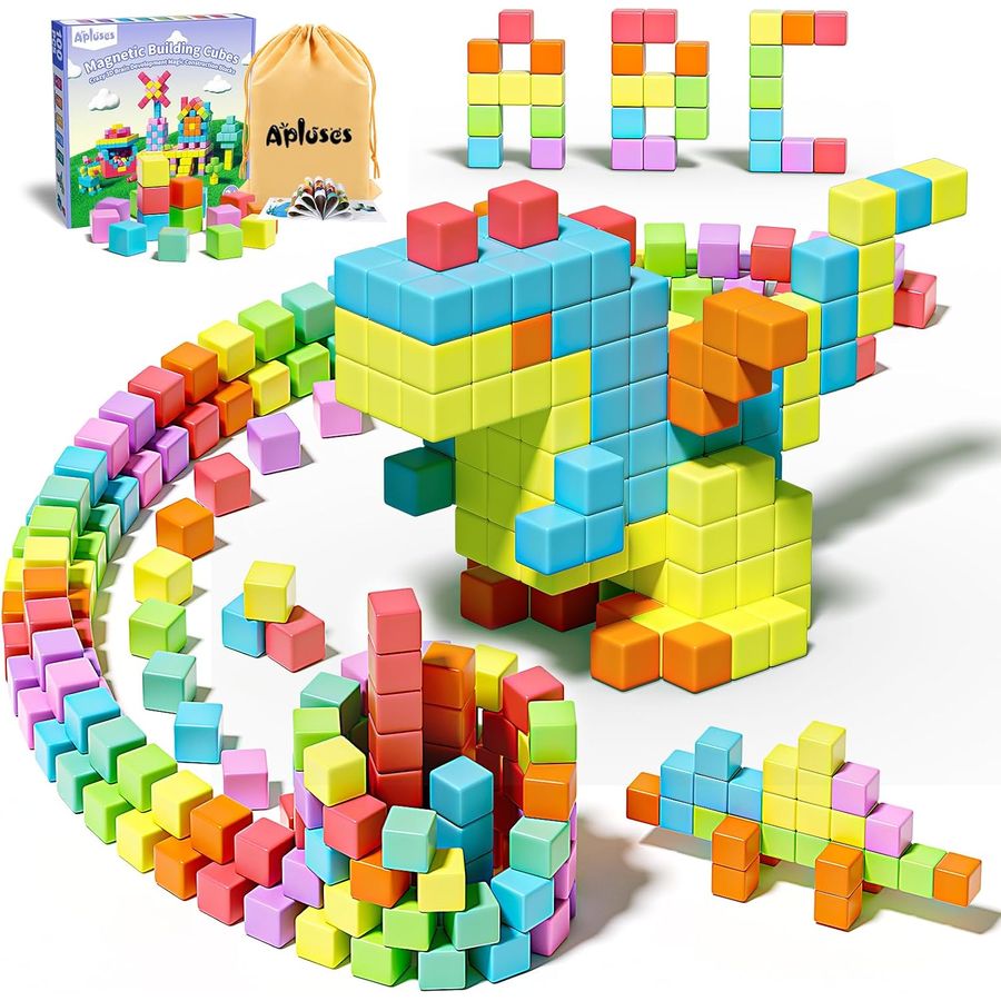200-Piece Whole Village Cube Bundle Apluses magnetic building blocks