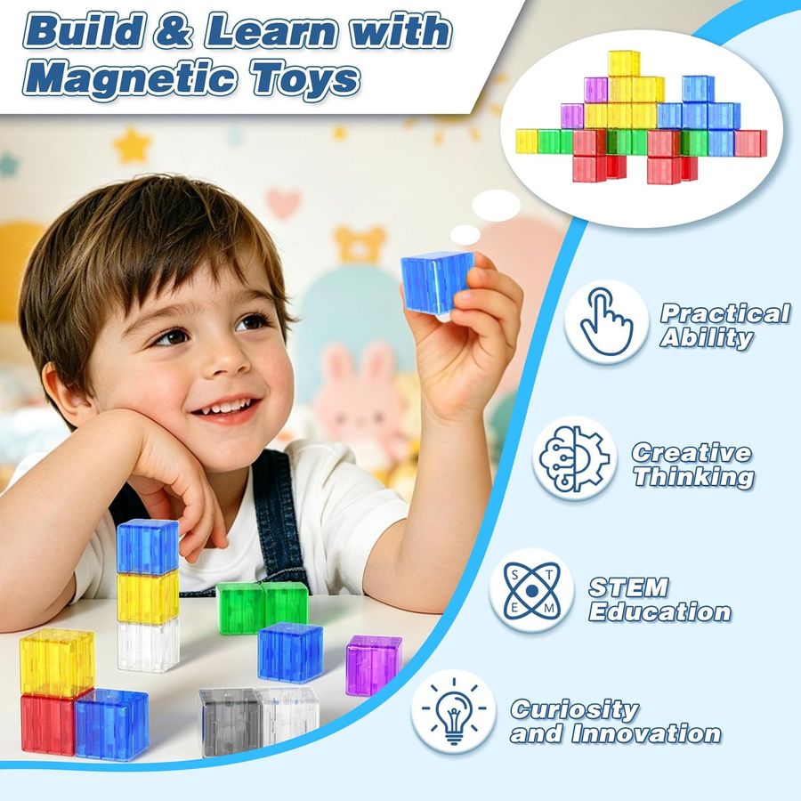 32-Piece Clear Seven-Color Travel Cubes photo 3
