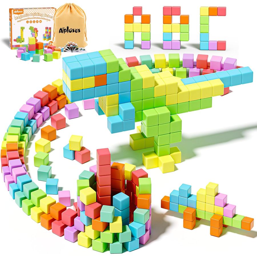 64-Piece Candy Color Builder Bag Apluses magnetic building blocks