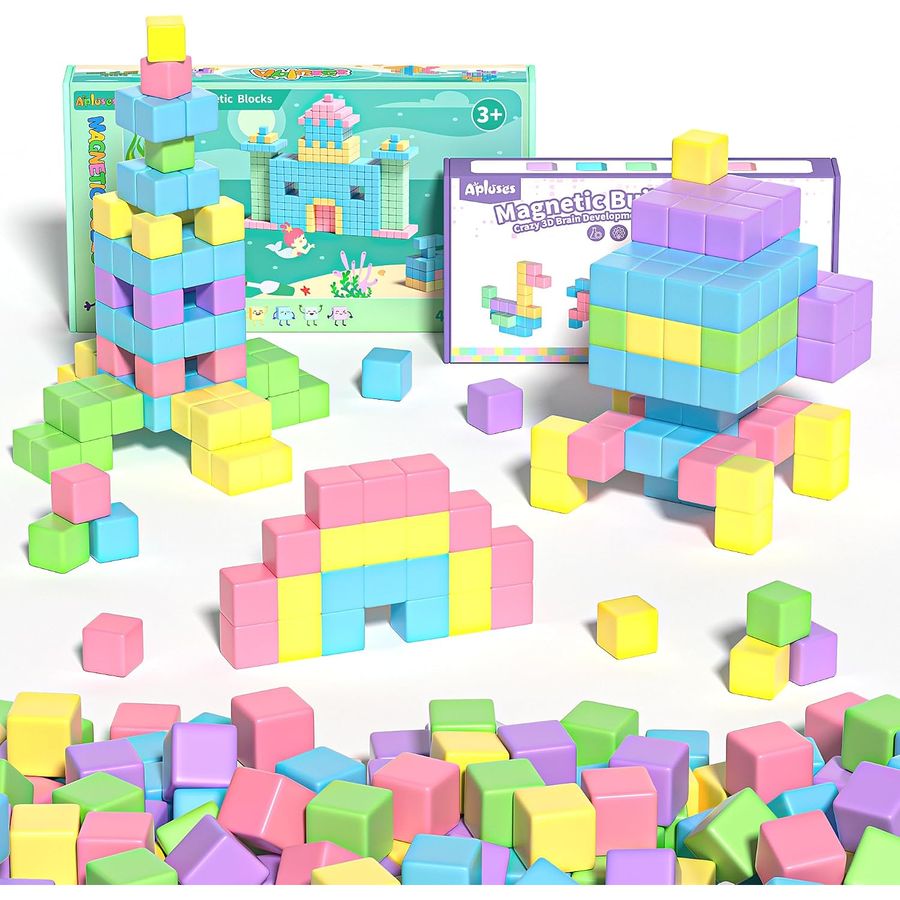 77-Piece Five-Color Bold Builder Apluses magnetic building blocks