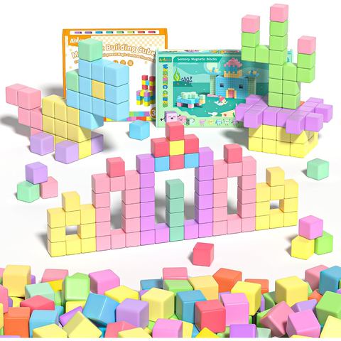 87-Piece Bright Solid Cube Set magnetic building blocks
