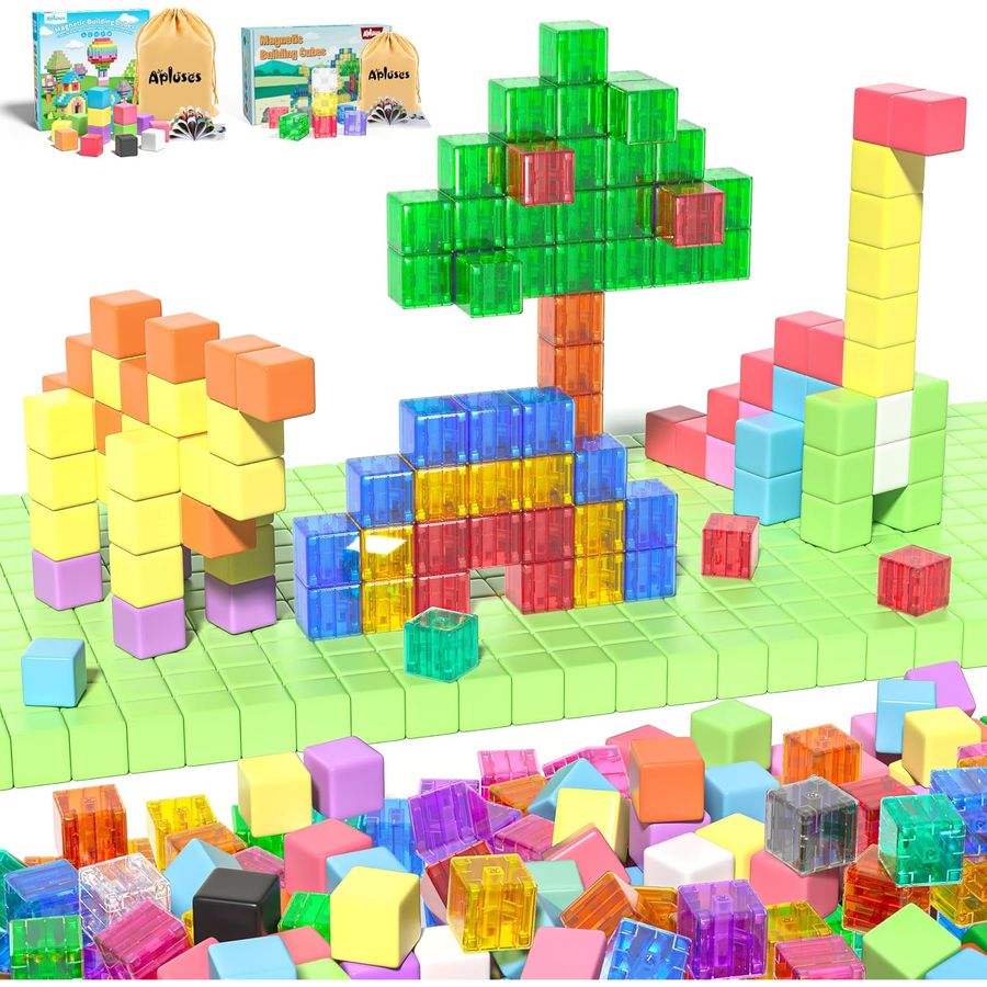 96-Piece Bright Cube Carry Set Apluses magnetic building blocks