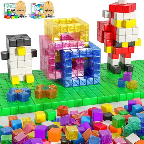 99-Piece Clear Rainbow Cube Collection magnetic building blocks