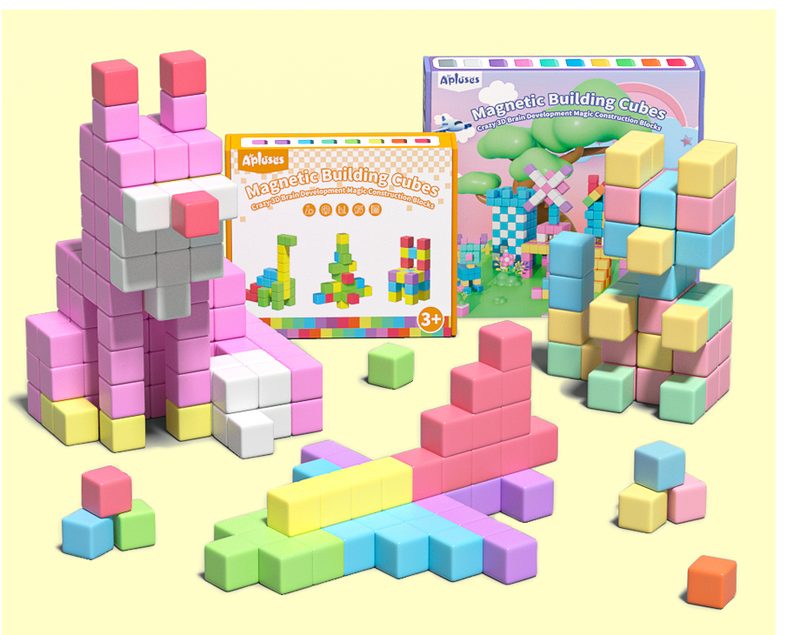 First magnetic cube builds for toddlers: ten ideas in ten minutes